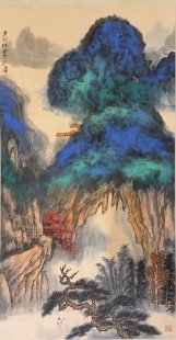 张大千·泼彩山水